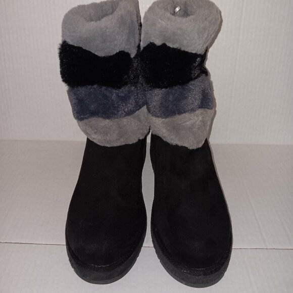 LONDON FOR COLLECTION MULTI COLOR FUR BOOTS - Picture 1 of 11